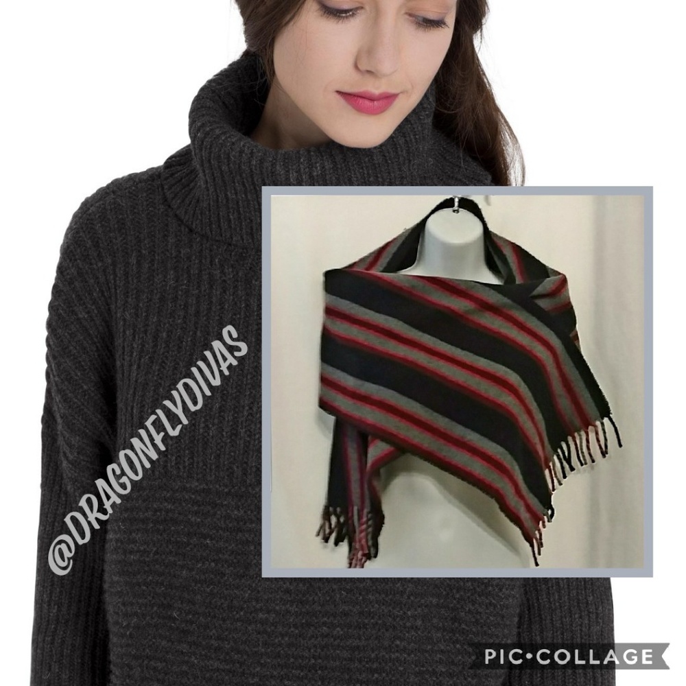 VTG Lambswool Striped Scarf Wrap